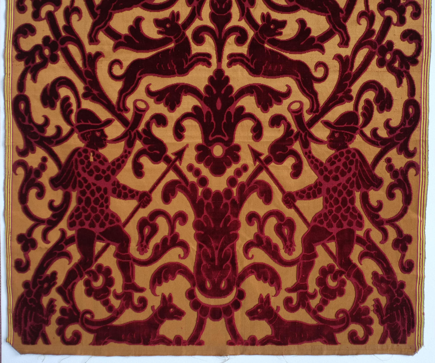19th Century French Silk Cut Velvet Panel circa 1850