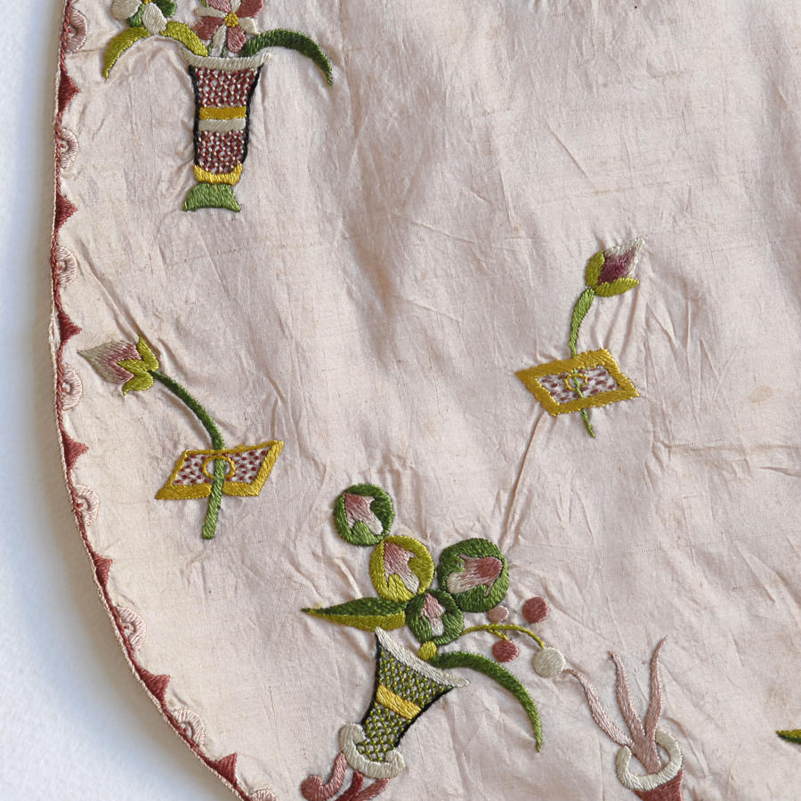 18th Century Embroidered Silk Apron with provenance