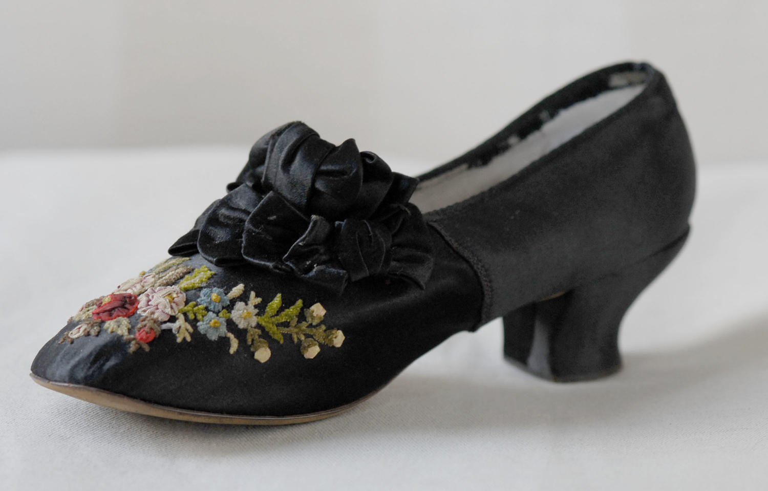 F. Pinet Flower Embroidered Shoes, circa 1870