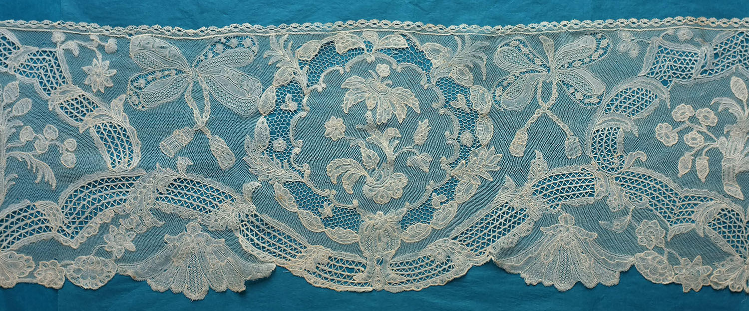 18th Century Brussels Bobbin Lace Panel, with Provenance