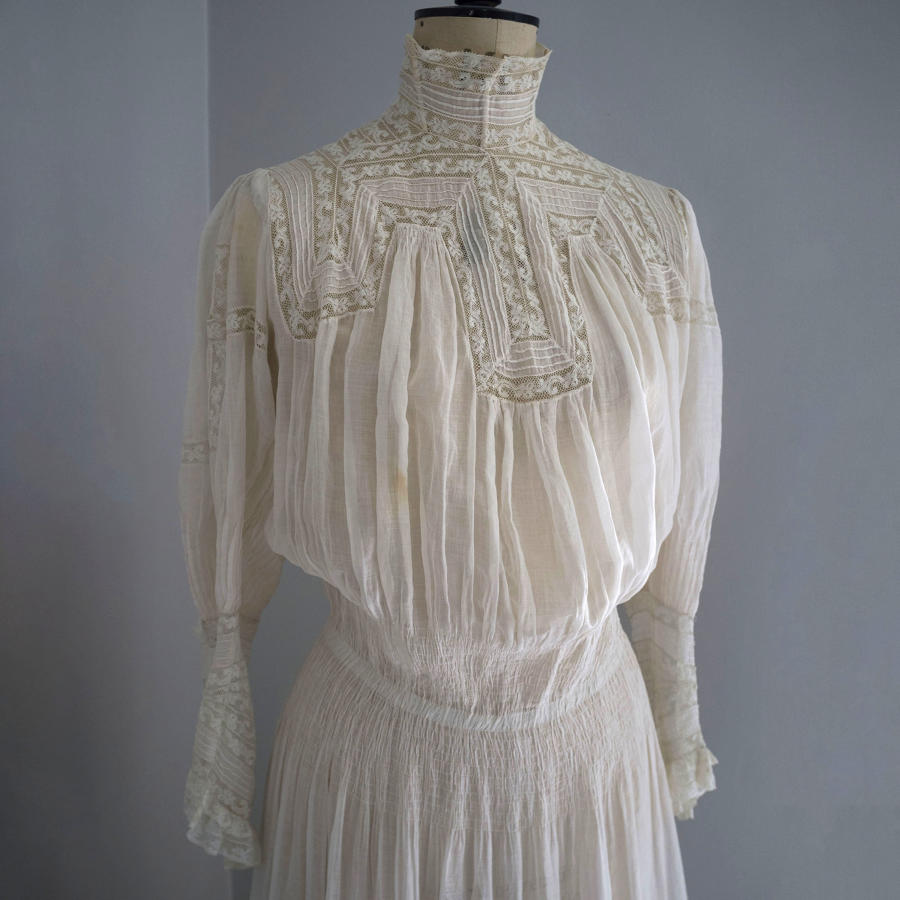 Edwardian Muslin and Lace Afternoon Dress