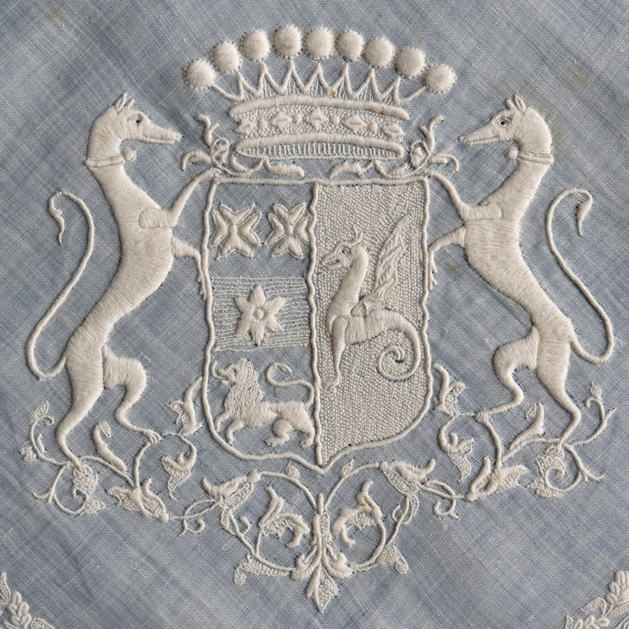 19th Century Handkerchief with the crest of Goislard de Villebresme