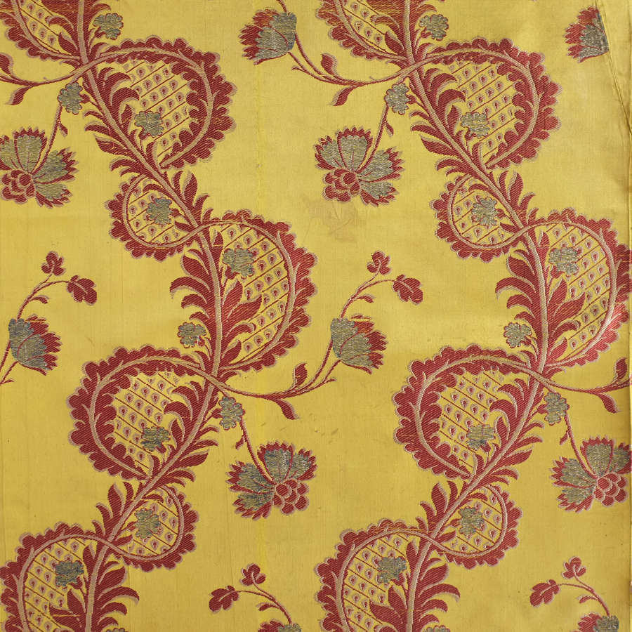 Antique 18th Century Woven Silk Dress Panel, circa 1750 - 1760