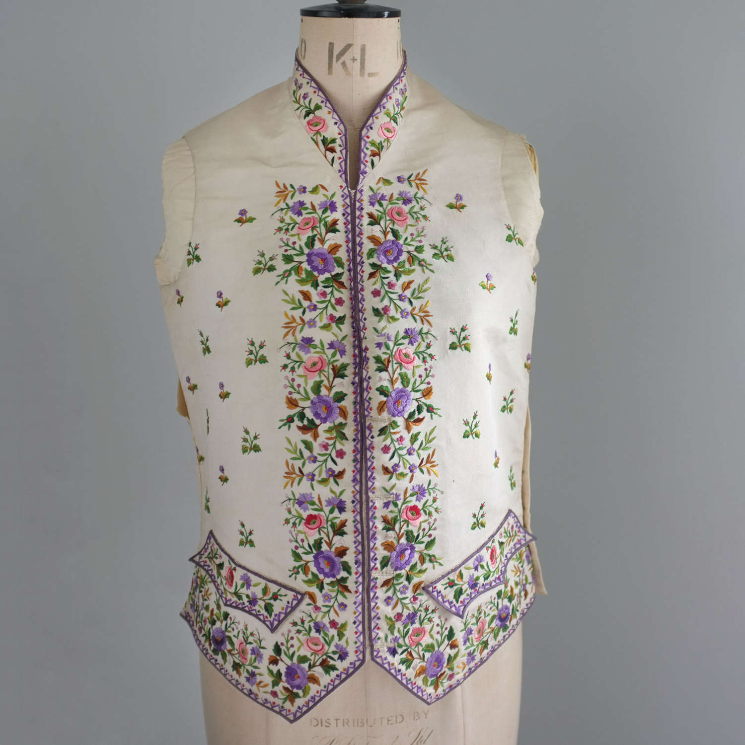 Antique 19th Century Gentleman's Embroidered Waistcoat
