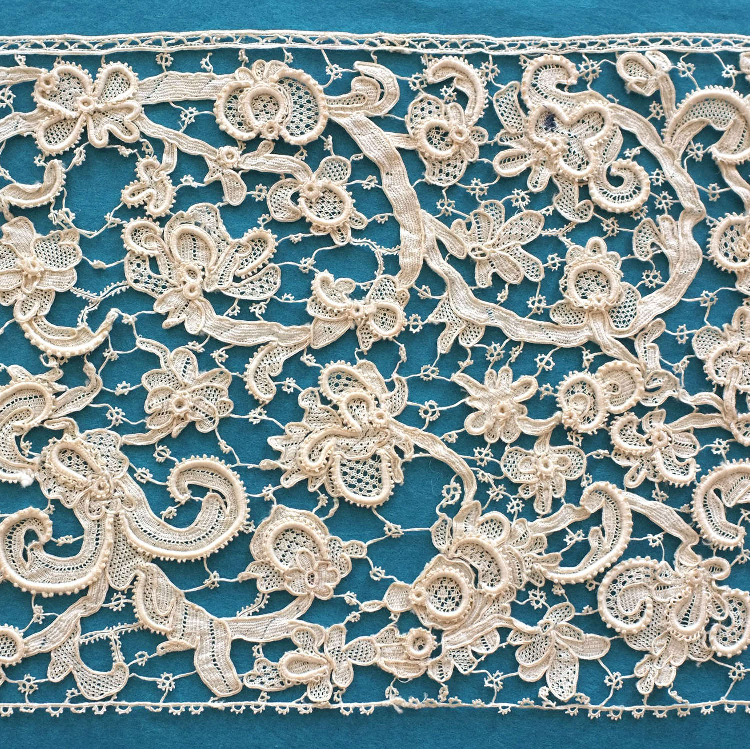 Antique 19th Century Venetian Style Needle Lace Border