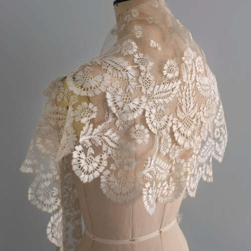 Antique Silk Blonde Lace Pelerine circa 1830