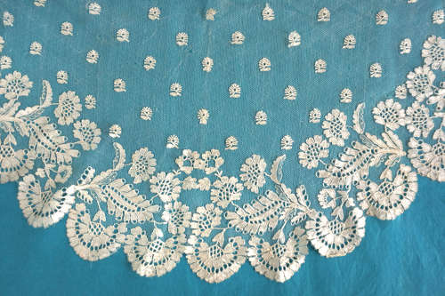 Antique Silk Blonde Lace Pelerine circa 1830