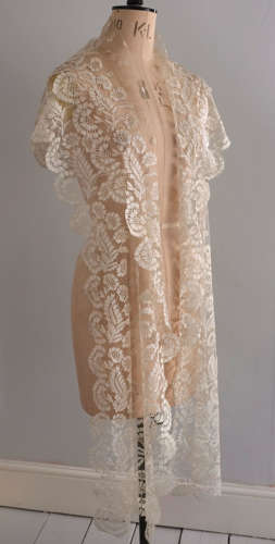 Antique Silk Blonde Lace Pelerine circa 1830