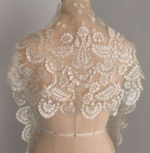 Antique Silk Blonde Lace Pelerine circa 1830