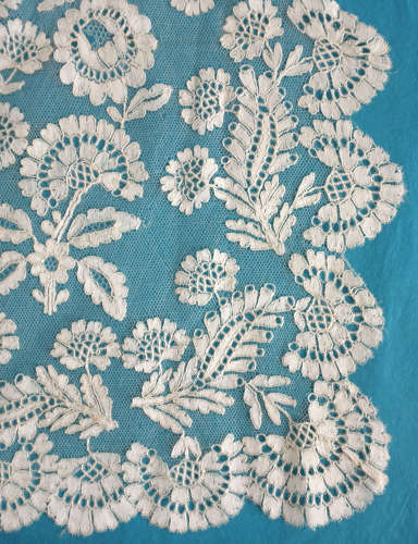 Antique Silk Blonde Lace Pelerine circa 1830