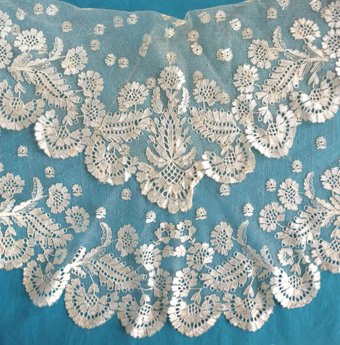 Antique Silk Blonde Lace Pelerine circa 1830