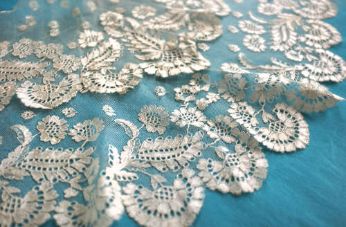 Antique Silk Blonde Lace Pelerine circa 1830