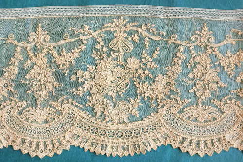 Antique Alencon Needle Lace Border