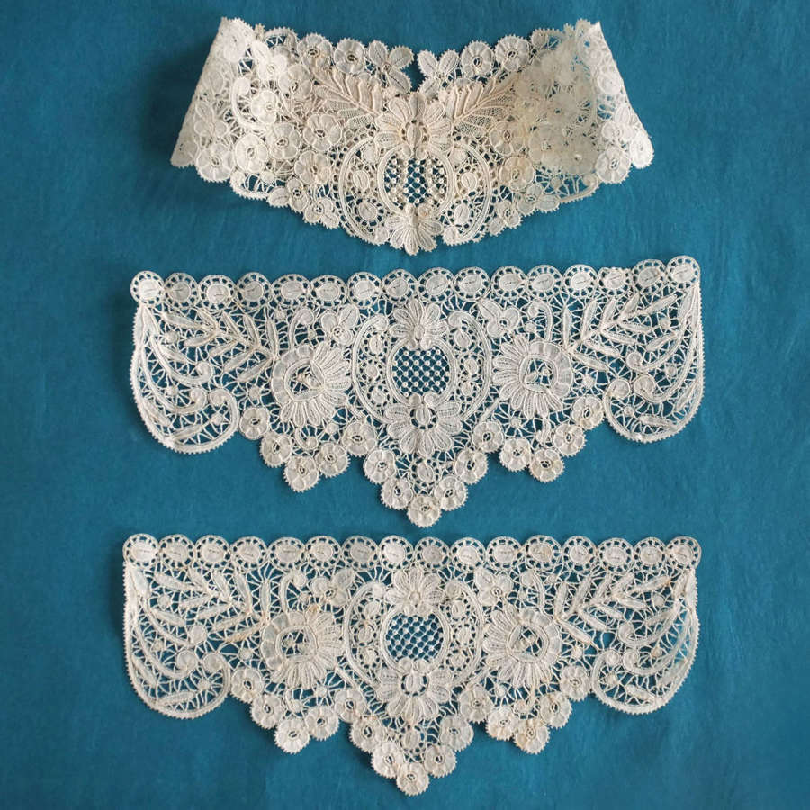 Antique Brussels Duchesse Lace Collar & Cuffs