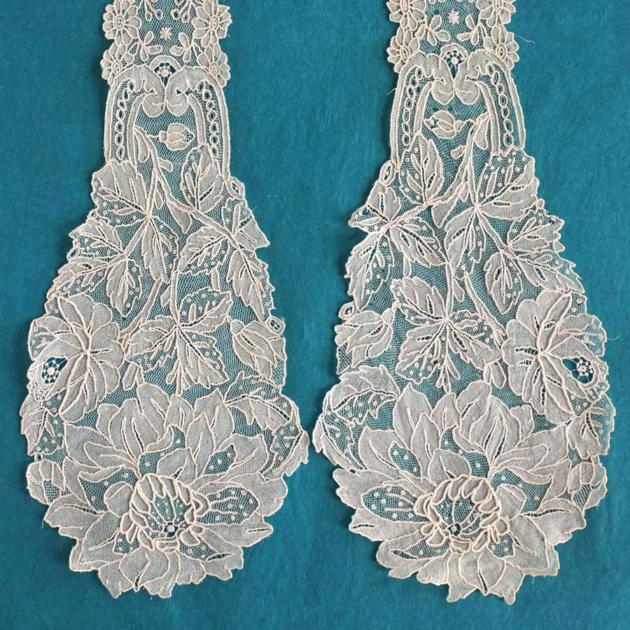 Antique Needlelace Lappet with Roses circa 1890