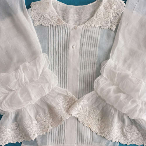 Antique Muslin Chemisette with Matching Half Sleeves