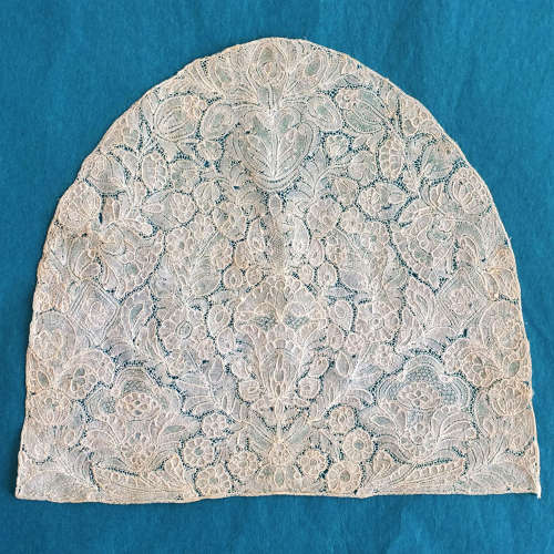 Antique 18th Century Brussels Bobbin Lace Cap Back