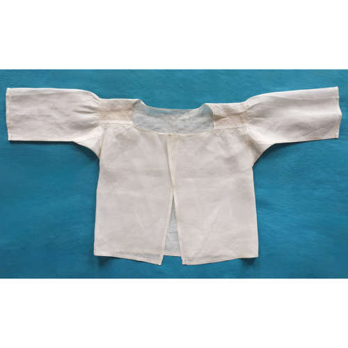 Antique 18th Century Baby Shirt With Hollie Point Insertions.