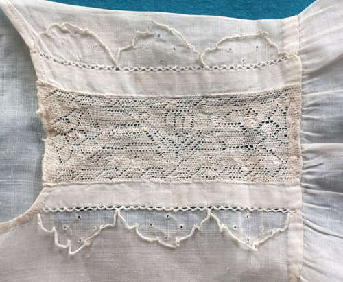 Antique 18th Century Baby Shirt With Hollie Point Insertions.