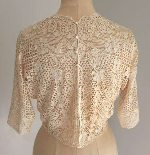 Antique Silk Maltese Lace Bodice circa 1911