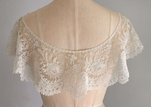 Antique Brussels Point de Gaze Lace Bertha