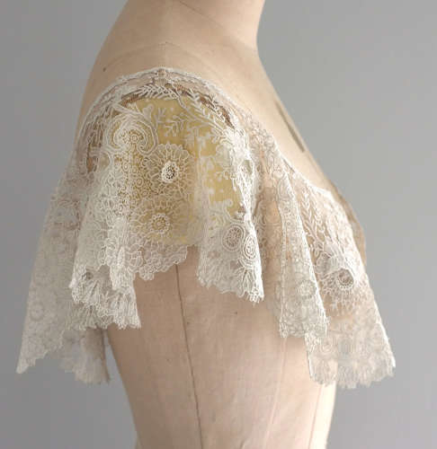 Antique Brussels Point de Gaze Lace Bertha