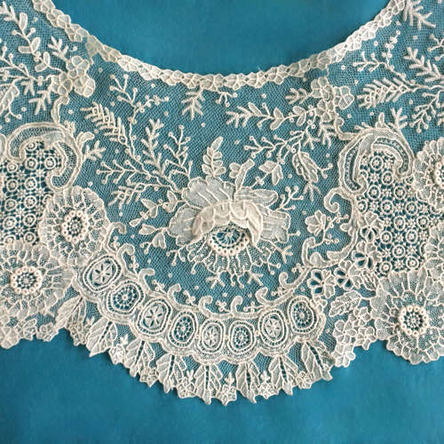 Antique Brussels Point de Gaze Lace Bertha