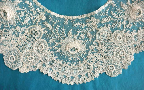 Antique Brussels Point de Gaze Lace Bertha