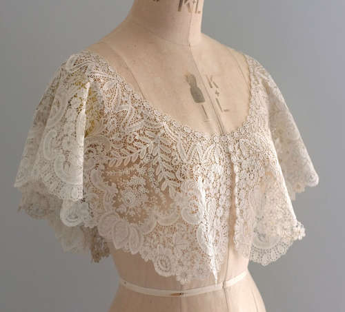 Brussels Duchesse and Point de Gaze Lace Bertha