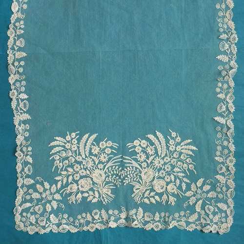 Antique Early 19th Century Honiton Lace Shawl