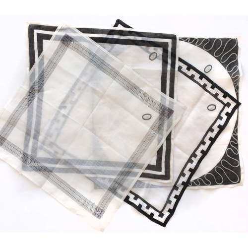 Four Antique Mourning Handkerchiefs