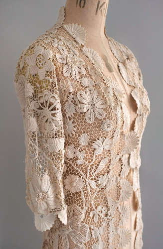 Antique Irish Crochet Lace Jacket circa 1900