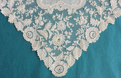 Antique Point d'Angleterre Lace Handkerchief