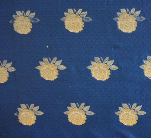 Antique Spitalfields Blue Silk Shawl circa 1820