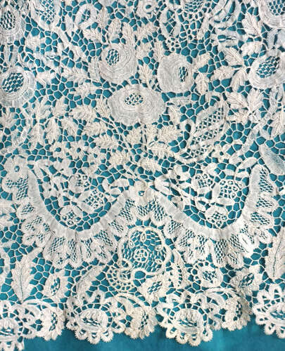 Antique Honiton Lace Christening Robe