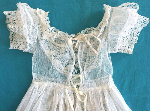 Antique Honiton Lace Christening Robe