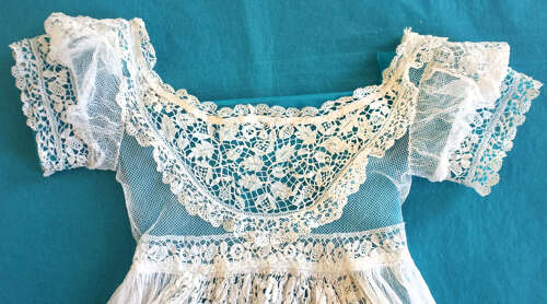 Antique Honiton Lace Christening Robe