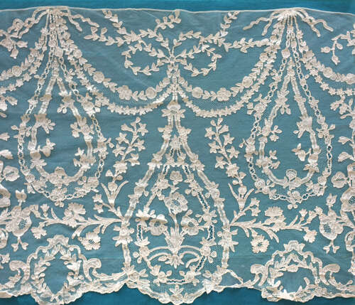 Brussels Applique Lace Flounce