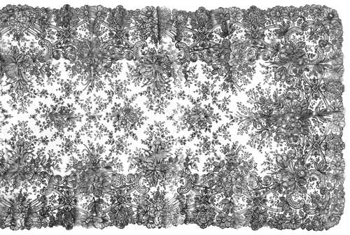 Antique Chantilly Lace Rectangular Shawl