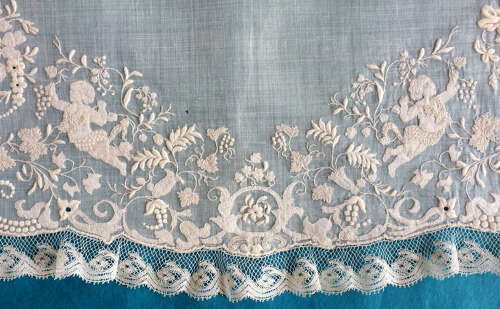Antique Embroidered Handkerchief with Princess Louise Monogram