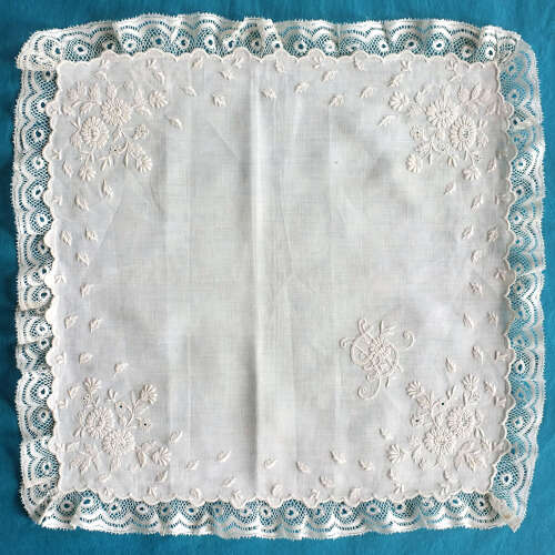 Antique Embroidered Handkerchiefs With Designs