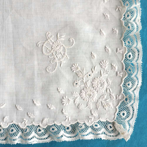 Antique Embroidered Handkerchiefs With Designs