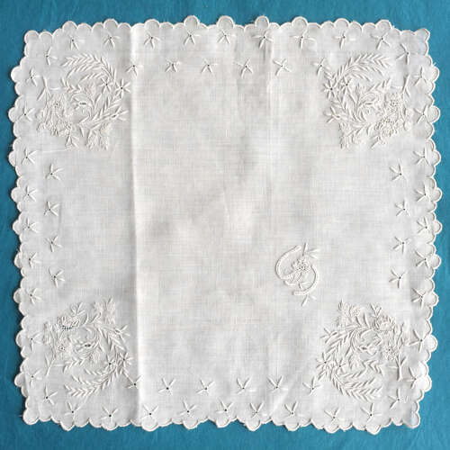 Antique Embroidered Handkerchiefs With Designs