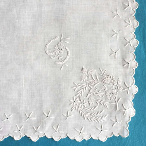Antique Embroidered Handkerchiefs With Designs