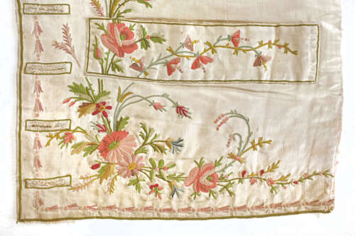 Antique Late 18th Century Beauvais Embroidered Waistcoat Front