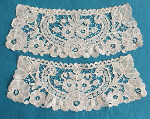 Antique Bruges Bobbin Lace Collar and Cuffs
