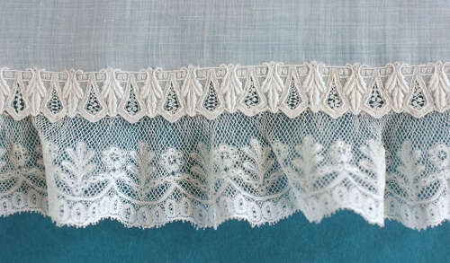 Antique Embroidered Handkerchief with Monogram and Bulgarian Crown.