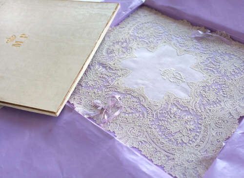 Antique Brussels Point de Gaze Lace Handkerchief with Provenance