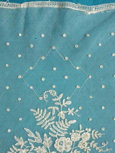 Antique Brussels Applique Lace Flounce