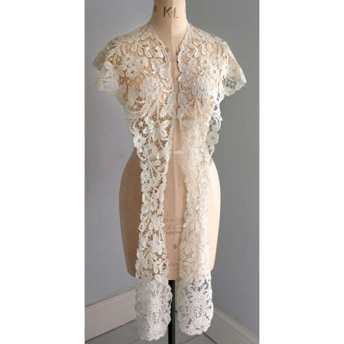 Antique Bruges Bobbin Lace Collar and Dress Front